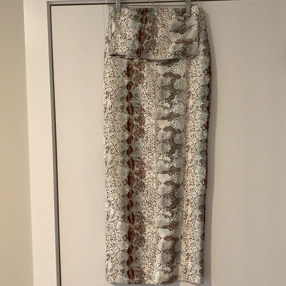 Pretty Little Thing Faux Leather Maxi Skirt & Top